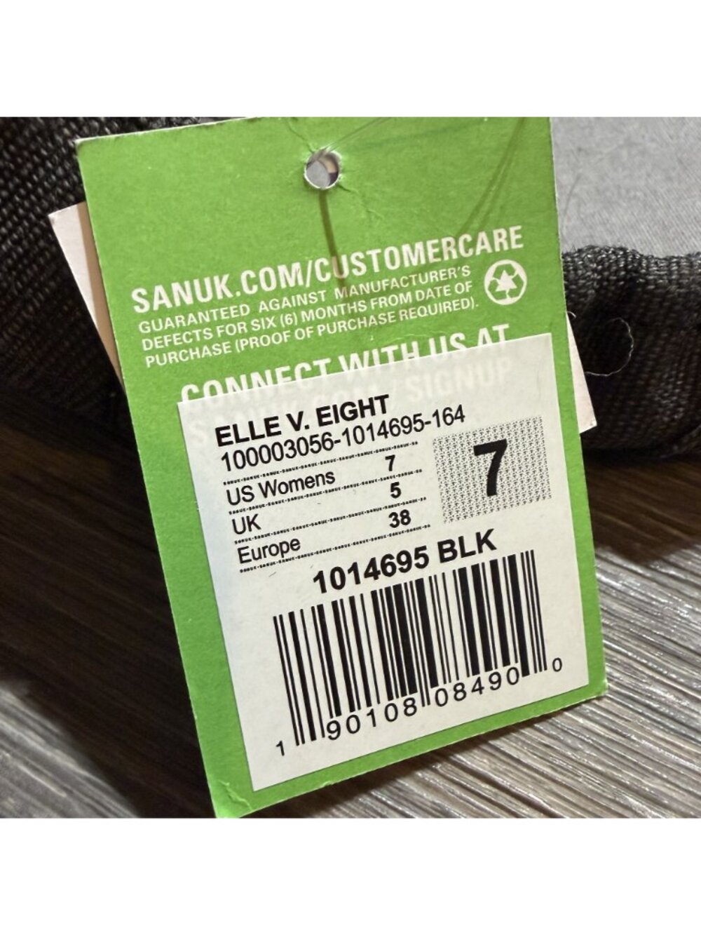 Sanuk Elle V Eight Shoes Flats Size 7 38 Slip On Charcoal Gray Vegan Yoga NEW - Picture 4 of 10